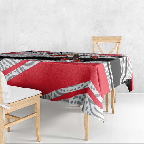St Kilda Saints Australian Football Tablecloth Superhero Mascot Art With Indigenous Pattern Art