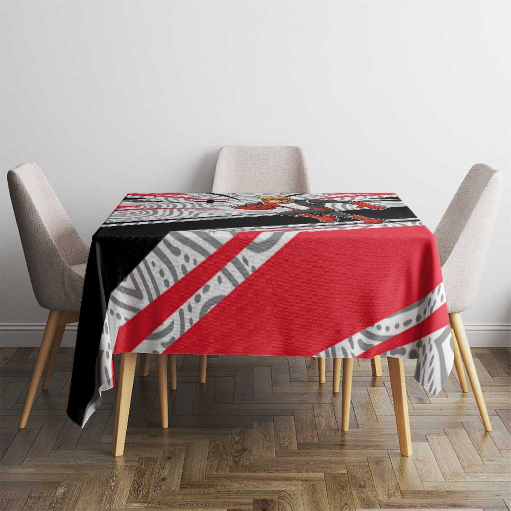 St Kilda Saints Australian Football Tablecloth Superhero Mascot Art With Indigenous Pattern Art