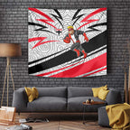 St Kilda Saints Australian Football Tapestry Superhero Mascot Art With Indigenous Pattern Art