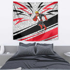 St Kilda Saints Australian Football Tapestry Superhero Mascot Art With Indigenous Pattern Art