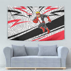 St Kilda Saints Australian Football Tapestry Superhero Mascot Art With Indigenous Pattern Art