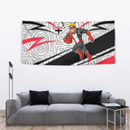 St Kilda Saints Australian Football Tapestry Superhero Mascot Art With Indigenous Pattern Art