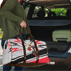 St Kilda Saints Australian Football Travel Bag Superhero Mascot Art With Indigenous Pattern Art