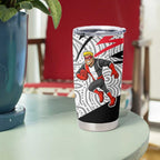 St Kilda Saints Australian Football Tumbler Cup Superhero Mascot Art With Indigenous Pattern Art