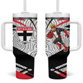 St Kilda Saints Australian Football Tumbler With Handle Superhero Mascot Art With Indigenous Pattern Art