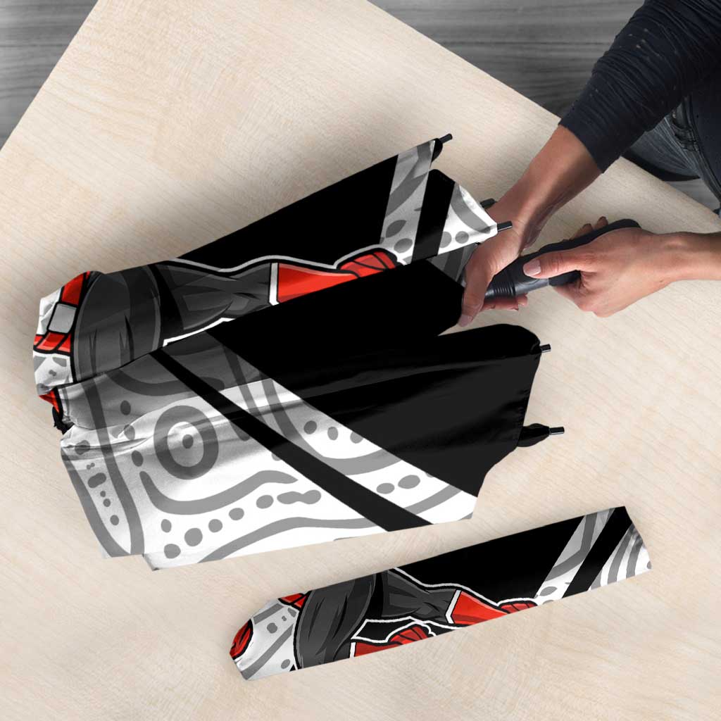 St Kilda Saints Australian Football Umbrella Superhero Mascot Art With Indigenous Pattern Art
