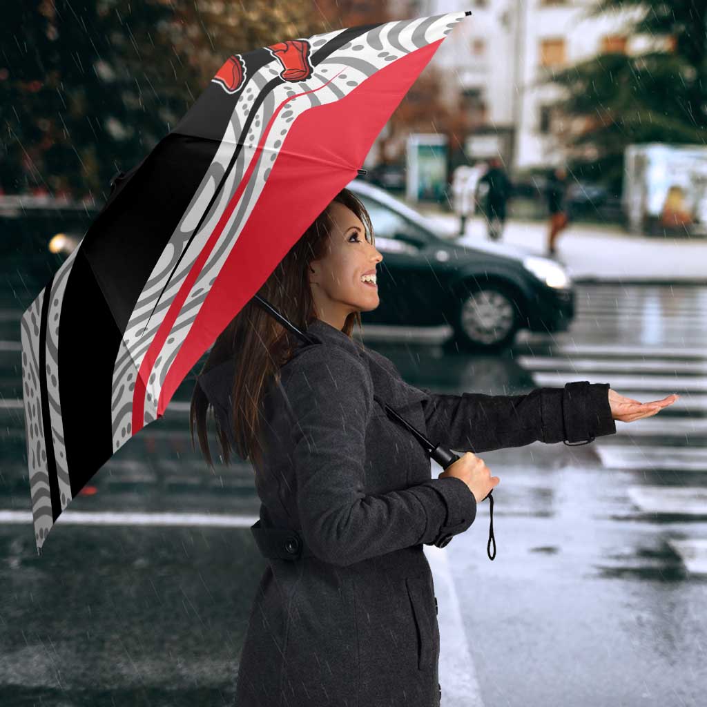 St Kilda Saints Australian Football Umbrella Superhero Mascot Art With Indigenous Pattern Art