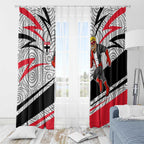 St Kilda Saints Australian Football Window Curtain Superhero Mascot Art With Indigenous Pattern Art