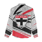 St Kilda Saints Australian Football Women Casual Shirt Superhero Mascot Art With Indigenous Pattern Art