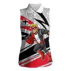 St Kilda Saints Australian Football Women Sleeveless Polo Shirt Superhero Mascot Art With Indigenous Pattern Art