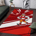 Sydney Swans Australian Football Area Rug Swans Mascot Art With Indigenous Pattern Art