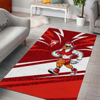 Sydney Swans Australian Football Area Rug Swans Mascot Art With Indigenous Pattern Art