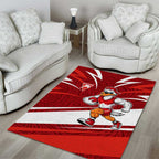 Sydney Swans Australian Football Area Rug Swans Mascot Art With Indigenous Pattern Art