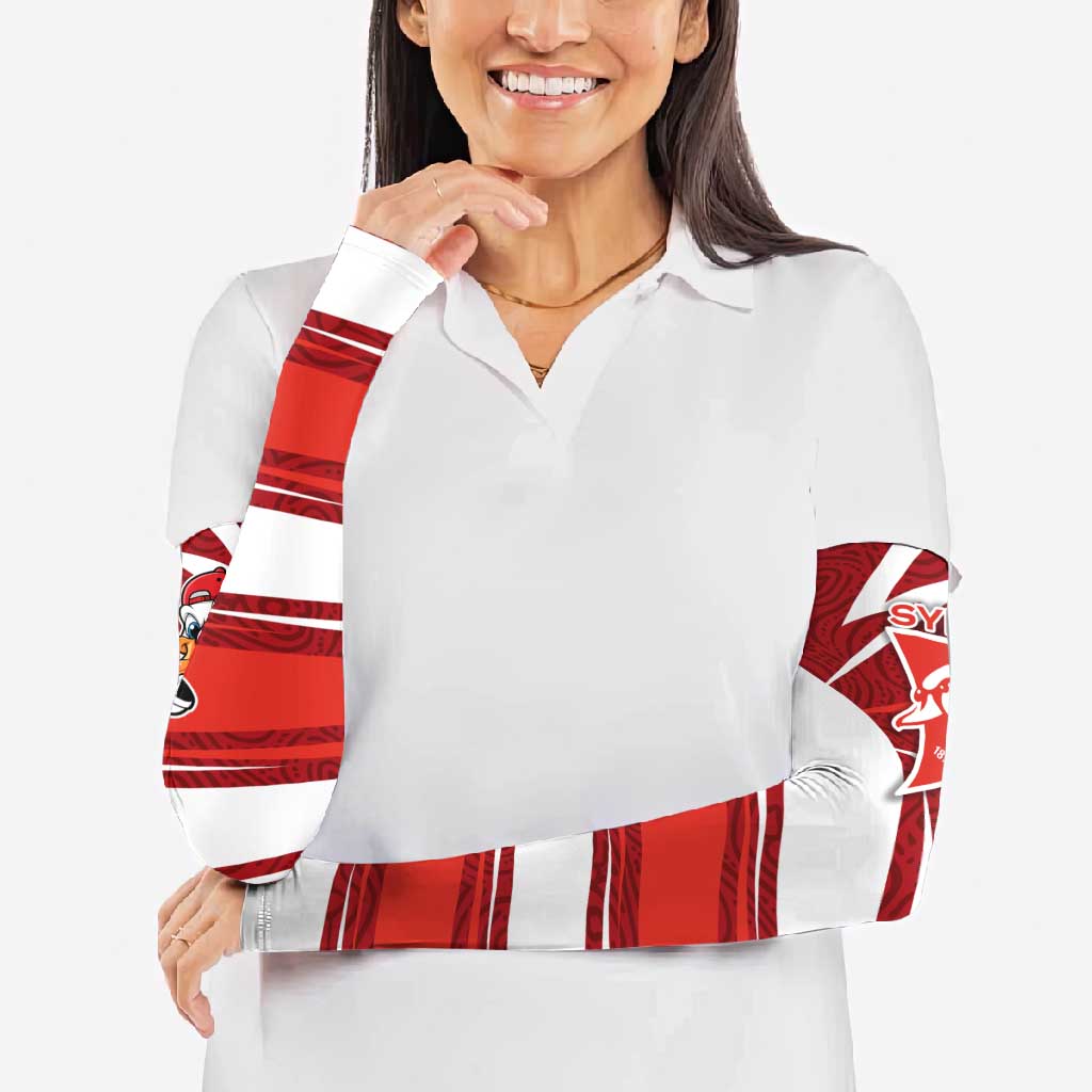 Sydney Swans Australian Football Arm Sleeves Swans Mascot Art With Indigenous Pattern Art