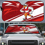 Sydney Swans Australian Football Auto Sun Shade Swans Mascot Art With Indigenous Pattern Art