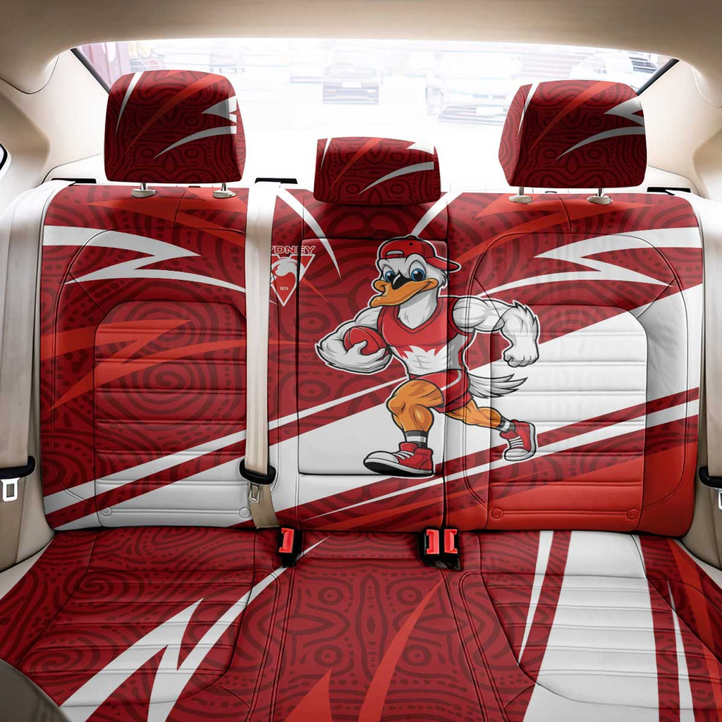 Sydney Swans Australian Football Back Car Seat Cover Swans Mascot Art With Indigenous Pattern Art