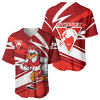 Sydney Swans Australian Football Baseball Jersey Swans Mascot Art With Indigenous Pattern Art