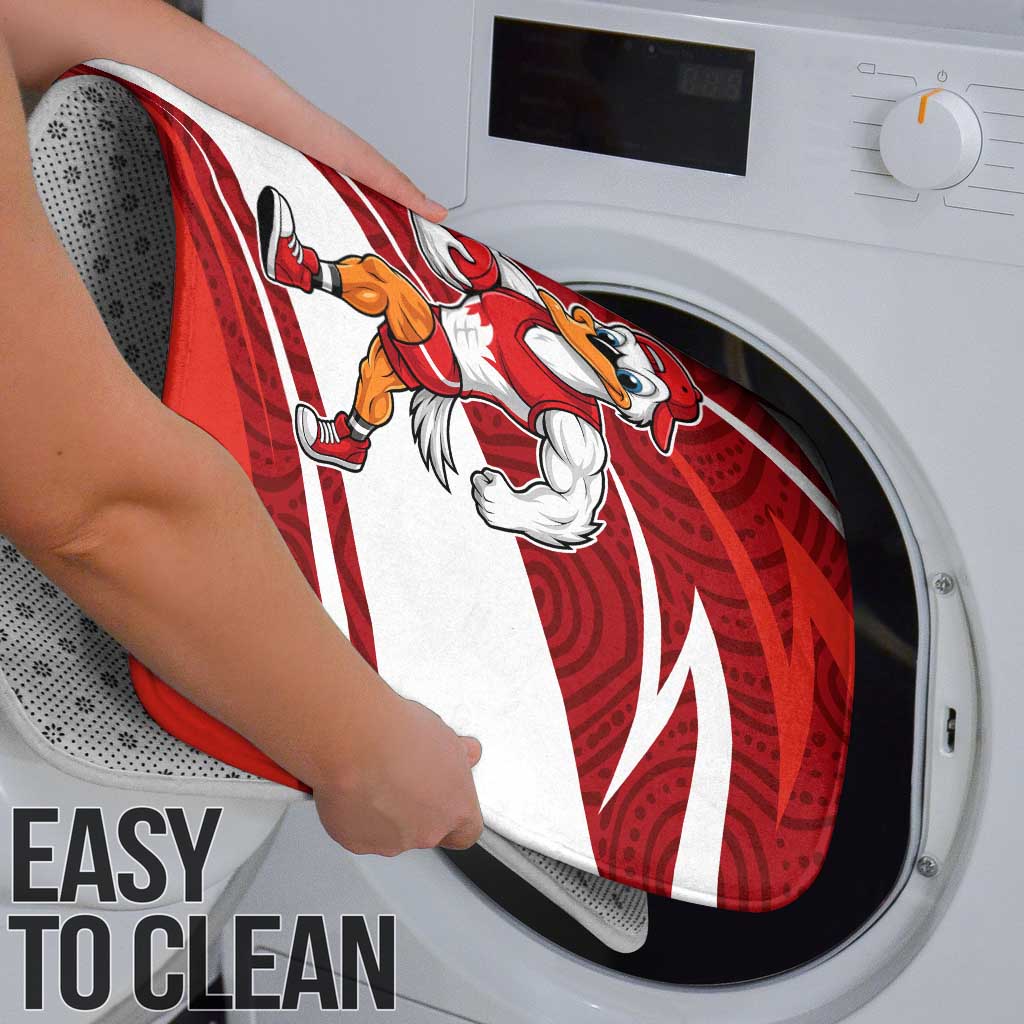 Sydney Swans Australian Football Bathroom Set Swans Mascot Art With Indigenous Pattern Art