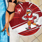 Sydney Swans Australian Football Beach Blanket Swans Mascot Art With Indigenous Pattern Art