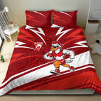 Sydney Swans Australian Football Bedding Set Swans Mascot Art With Indigenous Pattern Art