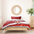 Sydney Swans Australian Football Bedding Set Swans Mascot Art With Indigenous Pattern Art