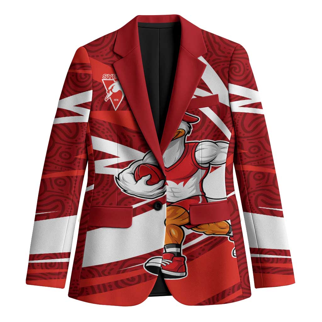 Sydney Swans Australian Football Blazer Swans Mascot Art With Indigenous Pattern Art