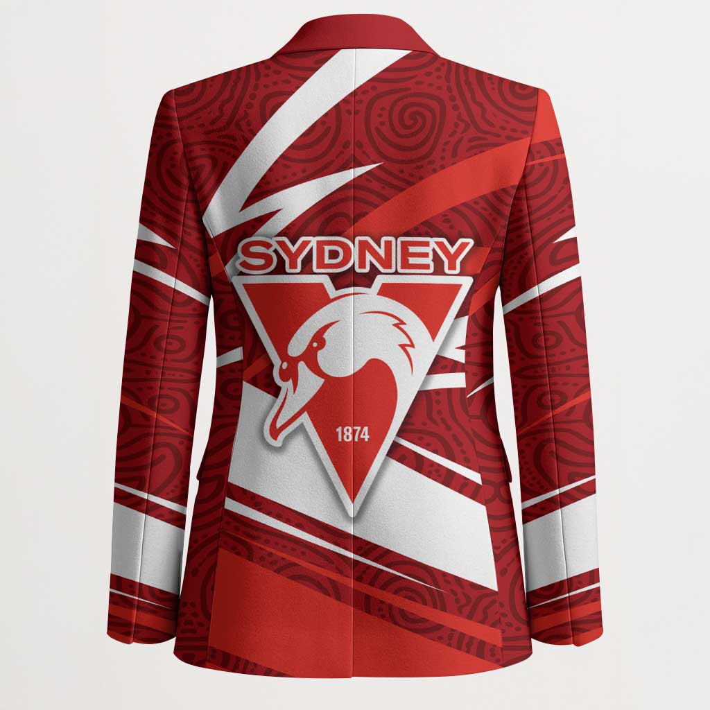 Sydney Swans Australian Football Blazer Swans Mascot Art With Indigenous Pattern Art