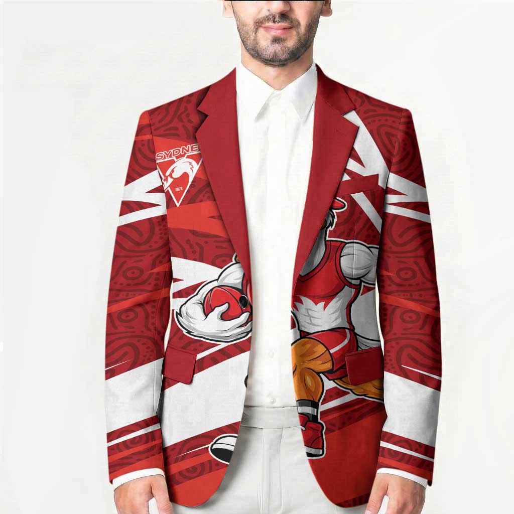 Sydney Swans Australian Football Blazer Swans Mascot Art With Indigenous Pattern Art