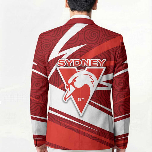 Sydney Swans Australian Football Blazer Swans Mascot Art With Indigenous Pattern Art
