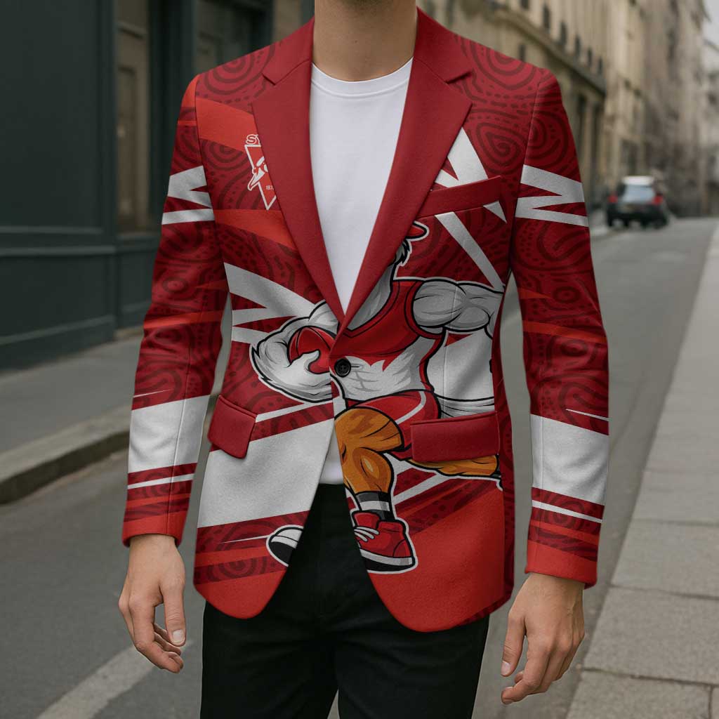 Sydney Swans Australian Football Blazer Swans Mascot Art With Indigenous Pattern Art