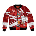 Sydney Swans Australian Football Bomber Jacket Swans Mascot Art With Indigenous Pattern Art