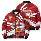 Sydney Swans Australian Football Bomber Puffer Jacket Swans Mascot Art With Indigenous Pattern Art