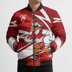 Sydney Swans Australian Football Bomber Puffer Jacket Swans Mascot Art With Indigenous Pattern Art