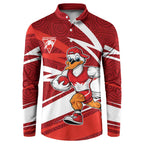 Sydney Swans Australian Football Button Sweatshirt Swans Mascot Art With Indigenous Pattern Art