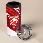 Sydney Swans Australian Football 4 in 1 Can Cooler Tumbler Swans Mascot Art With Indigenous Pattern Art