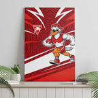 Sydney Swans Australian Football Canvas Wall Art Swans Mascot Art With Indigenous Pattern Art