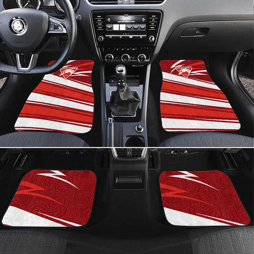 Sydney Swans Australian Football Car Mats Swans Mascot Art With Indigenous Pattern Art