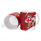Sydney Swans Australian Football Ceramic Mug Swans Mascot Art With Indigenous Pattern Art