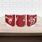 Sydney Swans Australian Football Ceramic Mug Swans Mascot Art With Indigenous Pattern Art