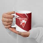 Sydney Swans Australian Football Ceramic Mug Swans Mascot Art With Indigenous Pattern Art