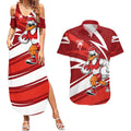 Sydney Swans Australian Football Couples Matching Summer Maxi Dress and Hawaiian Shirt Swans Mascot Art With Indigenous Pattern Art