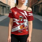 Sydney Swans Australian Football Cross Shoulder Shirt Swans Mascot Art With Indigenous Pattern Art