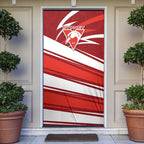 Sydney Swans Australian Football Door Cover Swans Mascot Art With Indigenous Pattern Art