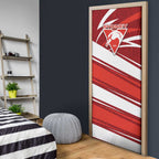 Sydney Swans Australian Football Door Cover Swans Mascot Art With Indigenous Pattern Art