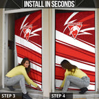 Sydney Swans Australian Football Door Cover Swans Mascot Art With Indigenous Pattern Art
