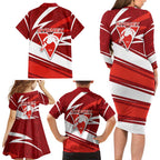 Sydney Swans Australian Football Family Matching Long Sleeve Bodycon Dress and Hawaiian Shirt Swans Mascot Art With Indigenous Pattern Art