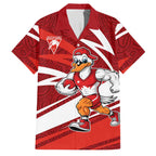 Sydney Swans Australian Football Family Matching Long Sleeve Bodycon Dress and Hawaiian Shirt Swans Mascot Art With Indigenous Pattern Art