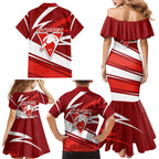 Sydney Swans Australian Football Family Matching Mermaid Dress and Hawaiian Shirt Swans Mascot Art With Indigenous Pattern Art