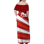 Sydney Swans Australian Football Family Matching Off Shoulder Maxi Dress and Hawaiian Shirt Swans Mascot Art With Indigenous Pattern Art