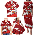 Sydney Swans Australian Football Family Matching Puletasi and Hawaiian Shirt Swans Mascot Art With Indigenous Pattern Art